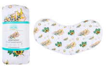 Load image into Gallery viewer, Gift Set: Kentucky Baby Muslin Swaddle Blanket and Burp Cloth/Bib Combo (Floral) - Little Hometown
