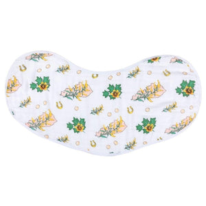 Gift Set: Kentucky Baby Muslin Swaddle Blanket and Burp Cloth/Bib Combo (Floral) - Little Hometown