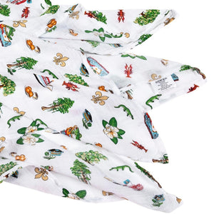 Gift Set: Louisiana Baby Muslin Swaddle Blanket and Burp Cloth/Bib Combo - Little Hometown