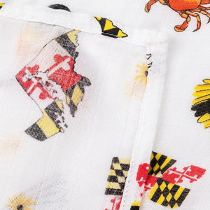 Gift Set: Maryland Baby Muslin Swaddle Blanket and Burp Cloth/Bib Combo - Little Hometown