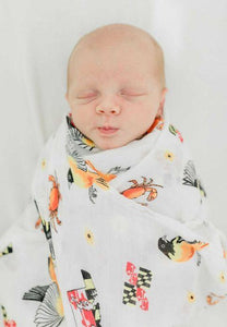Gift Set: Maryland Baby Muslin Swaddle Blanket and Burp Cloth/Bib Combo - Little Hometown