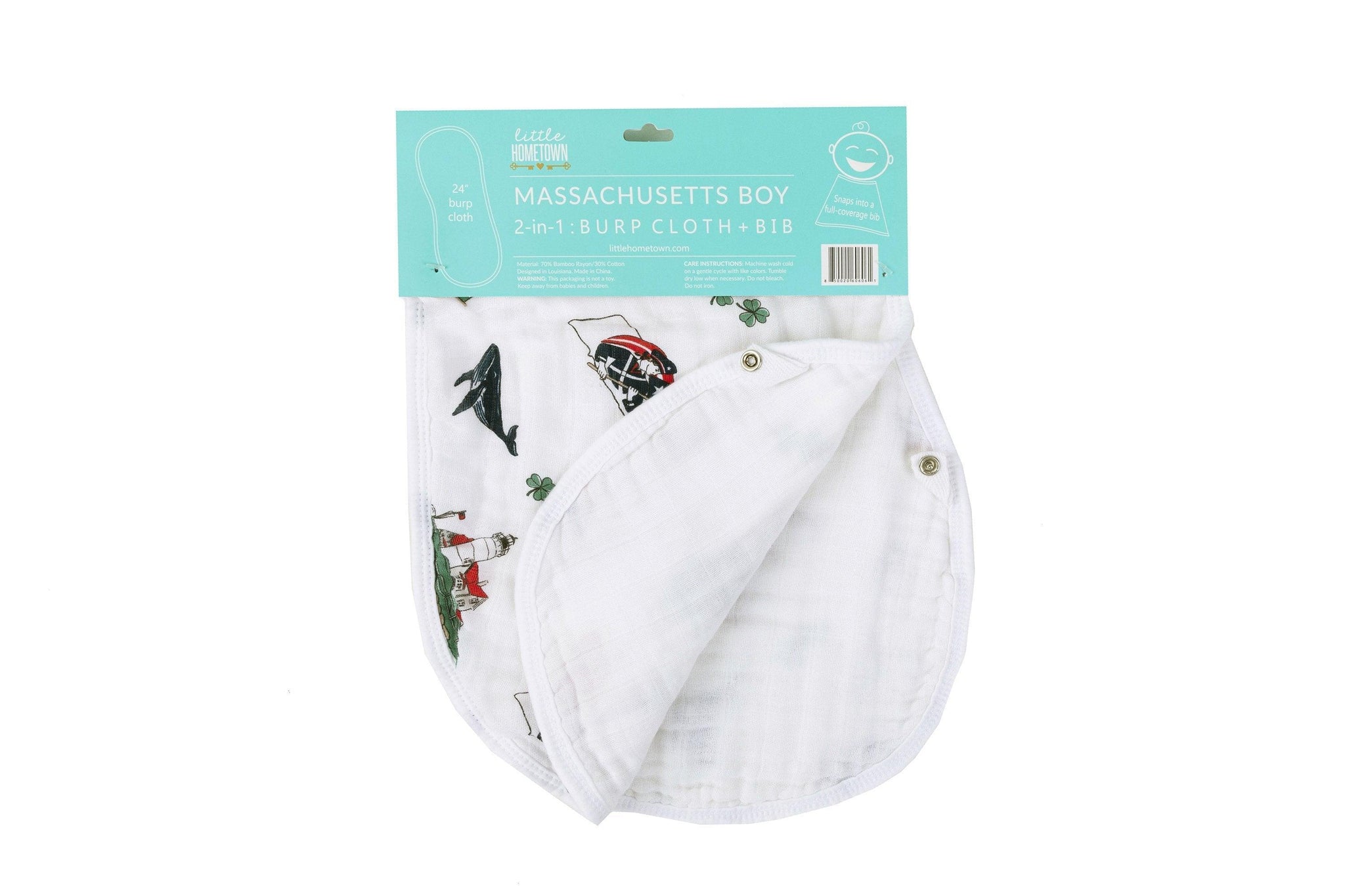 Gift Set: North Carolina Baby Muslin Swaddle Blanket and Burp Cloth/Bib Combo (Floral) main image 1