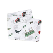 Load image into Gallery viewer, Gift Set: Massachusetts Baby Muslin Swaddle Blanket and Burp Cloth/Bib Combo - Little Hometown
