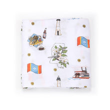 Load image into Gallery viewer, Gift Set: Mississippi Muslin Swaddle Baby Blanket and Burp Cloth/Bib Combo - Little Hometown
