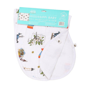 Gift Set: Mississippi Muslin Swaddle Baby Blanket and Burp Cloth/Bib Combo - Little Hometown