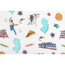 Load image into Gallery viewer, Gift Set: New Jersey Baby Muslin Swaddle Blanket and Burp Cloth/Bib Combo - Little Hometown
