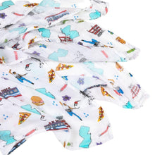 Load image into Gallery viewer, Gift Set: New Jersey Baby Muslin Swaddle Blanket and Burp Cloth/Bib Combo - Little Hometown
