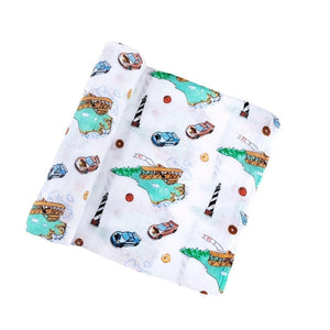 Gift Set: North Carolina Baby Muslin Swaddle Blanket and Burp Cloth/Bib Combo - Little Hometown