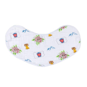 Gift Set: Pennsylvania Baby Muslin Swaddle Blanket and Burp Cloth/Bib Combo - Little Hometown