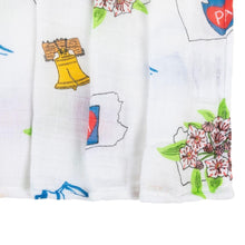 Load image into Gallery viewer, Gift Set: Pennsylvania Baby Muslin Swaddle Blanket and Burp Cloth/Bib Combo - Little Hometown
