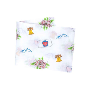 Gift Set: Pennsylvania Baby Muslin Swaddle Blanket and Burp Cloth/Bib Combo - Little Hometown