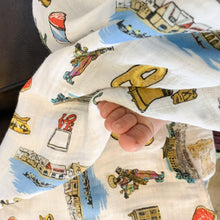 Load image into Gallery viewer, Gift Set: Philadelphia Baby Muslin Swaddle Blanket and Burp Cloth/Bib Combo - Little Hometown
