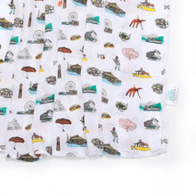 Load image into Gallery viewer, Gift Set: Seattle Baby Muslin Swaddle Blanket and Burp Cloth/Bib Combo - Little Hometown
