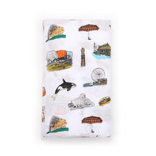 Load image into Gallery viewer, Gift Set: Seattle Baby Muslin Swaddle Blanket and Burp Cloth/Bib Combo - Little Hometown
