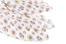 Load image into Gallery viewer, Gift Set: Shrimp&#39;n Grits Baby Muslin Swaddle Blanket and Burp Cloth/Bib Combo - Little Hometown
