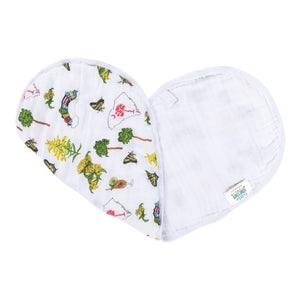 South Carolina-themed baby gift set with muslin swaddle blanket and burp cloth, featuring state icons and text.