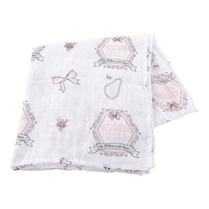 Gift Set: Southern Belle Baby Muslin Swaddle Blanket and Burp Cloth/Bib Combo - Little Hometown