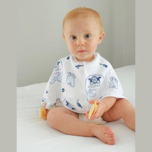 Southern Gentleman baby gift set with muslin swaddle blanket and burp cloth, featuring a charming bow tie pattern.