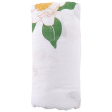 Load image into Gallery viewer, Gift Set: Southern Magnolia Baby Muslin Swaddle Blanket and Burp Cloth/Bib Combo - Little Hometown
