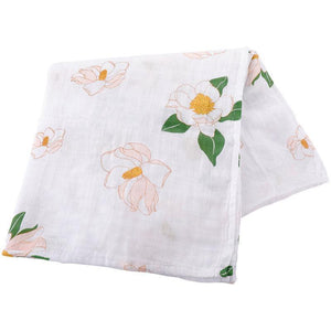 Gift Set: Southern Magnolia Baby Muslin Swaddle Blanket and Burp Cloth/Bib Combo - Little Hometown