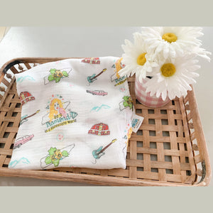 Gift Set: Tennessee Baby Muslin Swaddle Blanket and Burp Cloth/Bib Combo (Floral) - Little Hometown