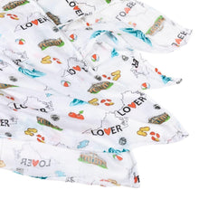 Load image into Gallery viewer, Gift Set: Virginia Baby Muslin Swaddle Blanket and Burp Cloth/Bib Combo - Little Hometown
