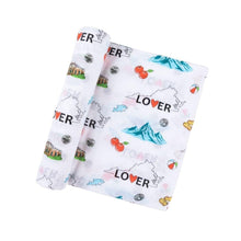 Load image into Gallery viewer, Gift Set: Virginia Baby Muslin Swaddle Blanket and Burp Cloth/Bib Combo - Little Hometown
