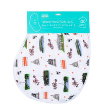 Load image into Gallery viewer, Gift Set: Washington D.C. Baby Muslin Swaddle Blanket and Burp Cloth/Bib Combo - Little Hometown
