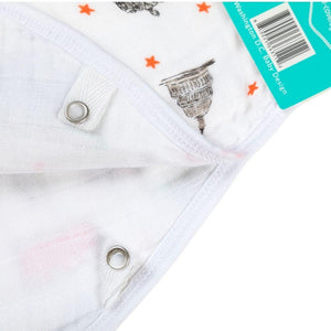 Washington D.C. baby gift set with muslin swaddle blanket and burp cloth featuring iconic landmarks and symbols.