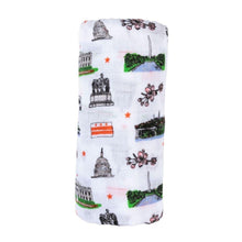 Load image into Gallery viewer, Gift Set: Washington D.C. Baby Muslin Swaddle Blanket and Burp Cloth/Bib Combo - Little Hometown
