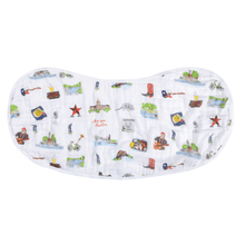 Load image into Gallery viewer, GiftSet: Austin Baby Muslin Swaddle Blanket and Burp Cloth/Bib Combo - Little Hometown
