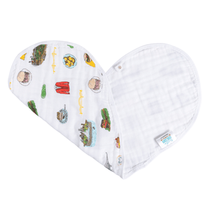 GiftSet: Pittsburgh Baby Muslin Swaddle Blanket and Burp Cloth/Bib Combo - Little Hometown