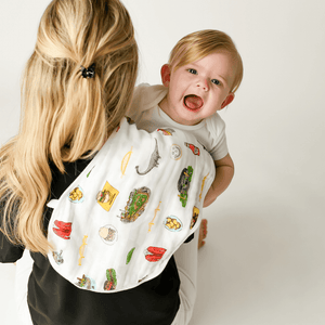 GiftSet: Pittsburgh Baby Muslin Swaddle Blanket and Burp Cloth/Bib Combo - Little Hometown