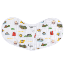 Load image into Gallery viewer, GiftSet: Pittsburgh Baby Muslin Swaddle Blanket and Burp Cloth/Bib Combo - Little Hometown
