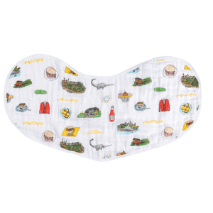 GiftSet: Pittsburgh Baby Muslin Swaddle Blanket and Burp Cloth/Bib Combo - Little Hometown