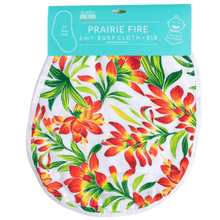 Load image into Gallery viewer, GiftSet: Prairie Fire Baby Muslin Swaddle Blanket and Burp Cloth/Bib Combo - Little Hometown
