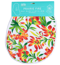 Load image into Gallery viewer, GiftSet: Prairie Fire Baby Muslin Swaddle Blanket and Burp Cloth/Bib Combo - Little Hometown
