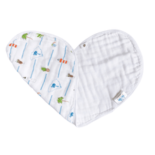 Load image into Gallery viewer, GiftSet: South Carolina Baby Muslin Swaddle Blanket and Burp Cloth/Bib Combo - Little Hometown
