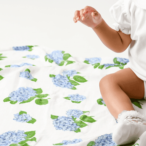 Hydrangeas Baby Muslin Swaddle Receiving Blanket - Little Hometown