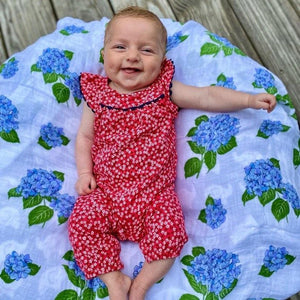 Hydrangeas Baby Muslin Swaddle Receiving Blanket - Little Hometown