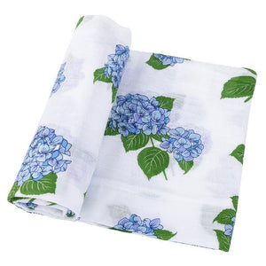 Hydrangeas Baby Muslin Swaddle Receiving Blanket - Little Hometown