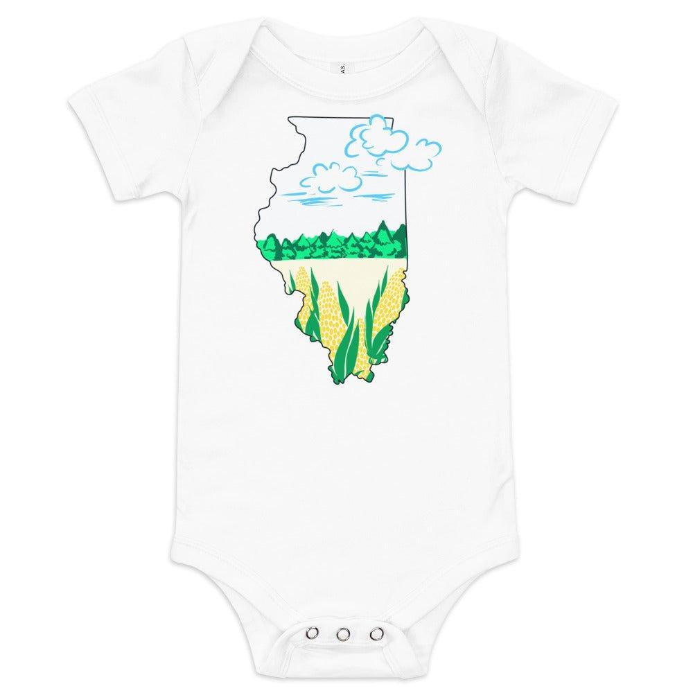 Illinois Cornfield Baby Onesie - Little Hometown