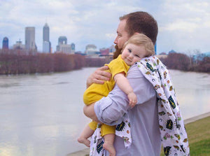 Indiana Baby Muslin Swaddle Receiving Blanket - Little Hometown