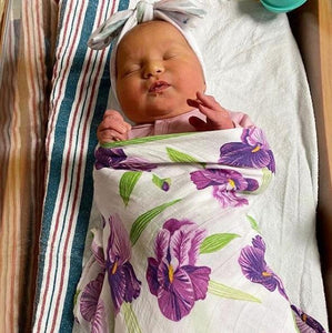 Iris Baby Muslin Swaddle Receiving Blanket - Little Hometown