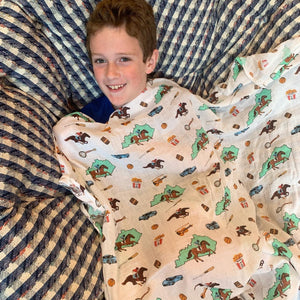 Kentucky Baby Muslin Swaddle Receiving Blanket - Little Hometown