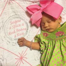 Load image into Gallery viewer, Louisiana Baby Girl Muslin Swaddle Receiving Blanket - Little Hometown
