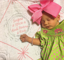 Load image into Gallery viewer, Louisiana Baby Girl Muslin Swaddle Receiving Blanket - Little Hometown
