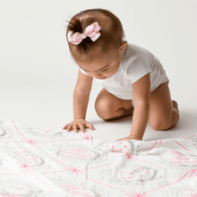 Load image into Gallery viewer, Louisiana Baby Girl Muslin Swaddle Receiving Blanket - Little Hometown
