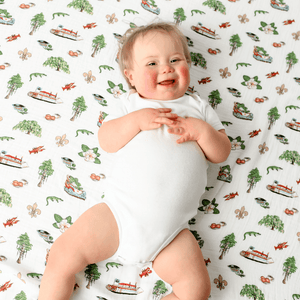Louisiana Baby Muslin Swaddle Receiving Blanket - Little Hometown