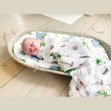 Load image into Gallery viewer, Massachusetts Floral Muslin Swaddle Receiving Blanket - Little Hometown
